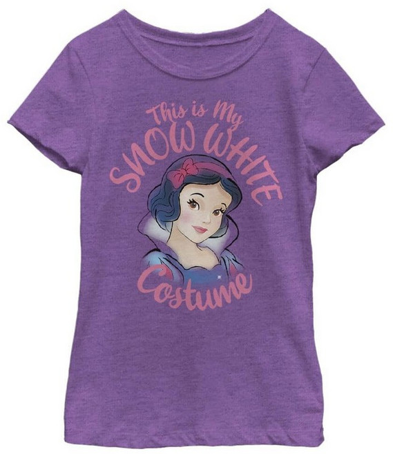 Disney 아동용 백설 공주 This is My Costume 할로윈 여아용 헤더 티셔츠 퍼플 베리.