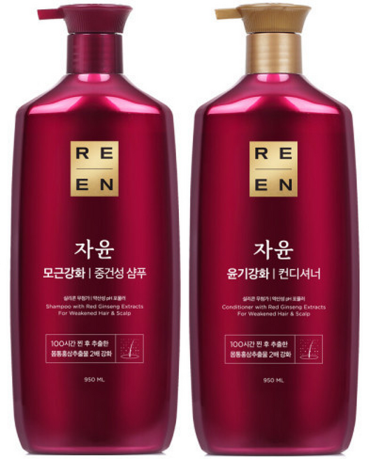 (탈모케어)리엔 자윤 모근강화 중건성 샴푸 + 컨디셔너, 1개, 950ml