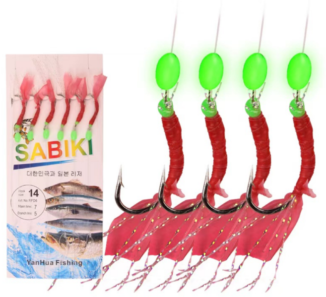 6본 어피 카드 채비 전어 고등어 볼락 학꽁치 전갱이 삼치 낚시, 5개, 1개입