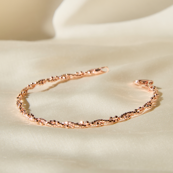 세인트메리 실버925 로즈골드 실버 트위스트 팔찌