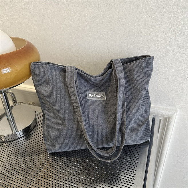 엑스비지 패션 코듀로이 토트백+미니 파우치 세트