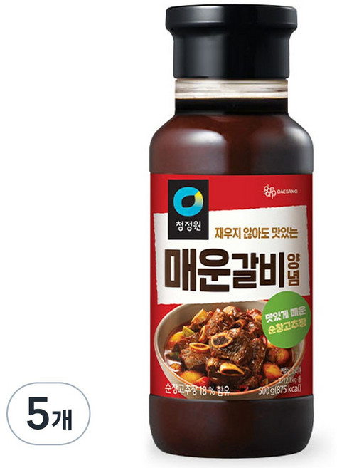 댕이몰 화끈 매운갈비양념 2킬로 (청정원), 500g, 5개