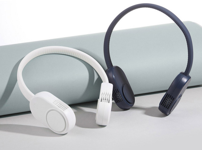 캔디 넥밴드선풍기 1+1 날개없는 목선풍기 무선선풍기 목풍기 저소음, 화이트+화이트