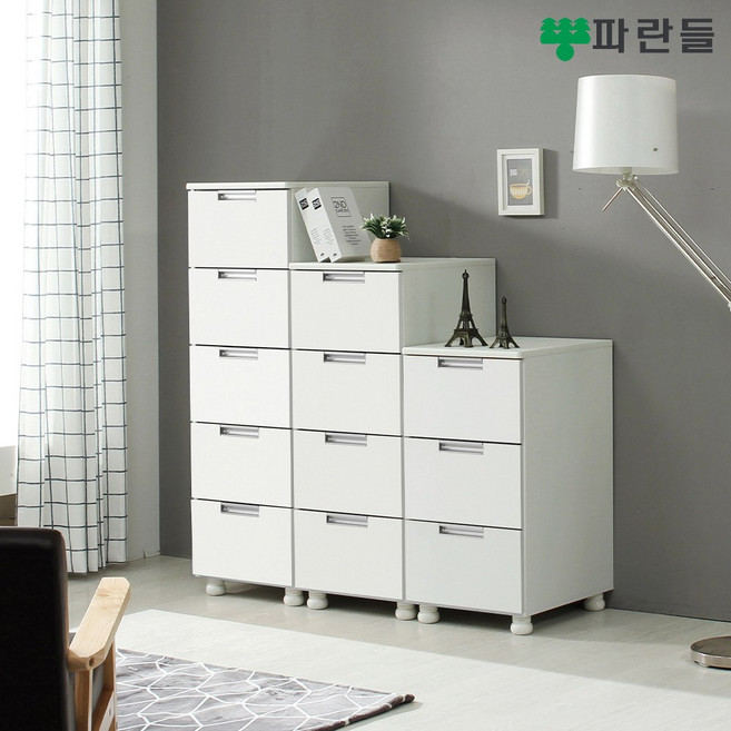 파란들가구 400 속깊은 3단/4단/5단서랍장(A) 광폭서랍장 택1, 3단서랍장, 화이트