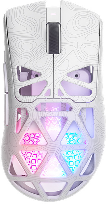 FURYCUBE G11 초경량 무선 게이밍 마우스 PAW3311 센서 메테오 볼캐노 다이내믹 RGB 3모드 연결 6단계 DPI 인체공학적 디자인 대용량 장시간 사용, 컨투어 화이트, G11마우스