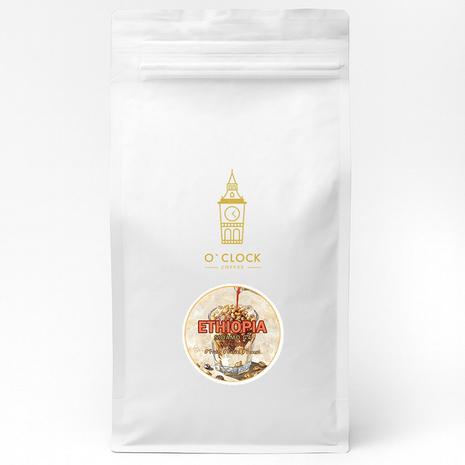 오클락커피 에티오피아 시다모 G4 내추럴 산미있는 당일로스팅 원두커피, 1개, 500g, 홀빈(분쇄안함)