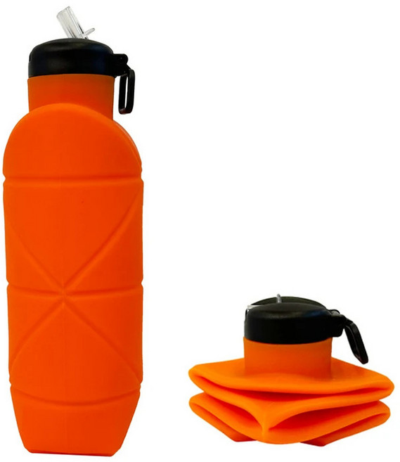 折疊矽膠水杯 700ml 戶外運動, LJ1026 - B橘色, 1套, 700L