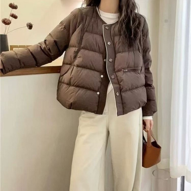 루스리더 여성 경량 패션 라운드넥 패딩 점퍼 E1389