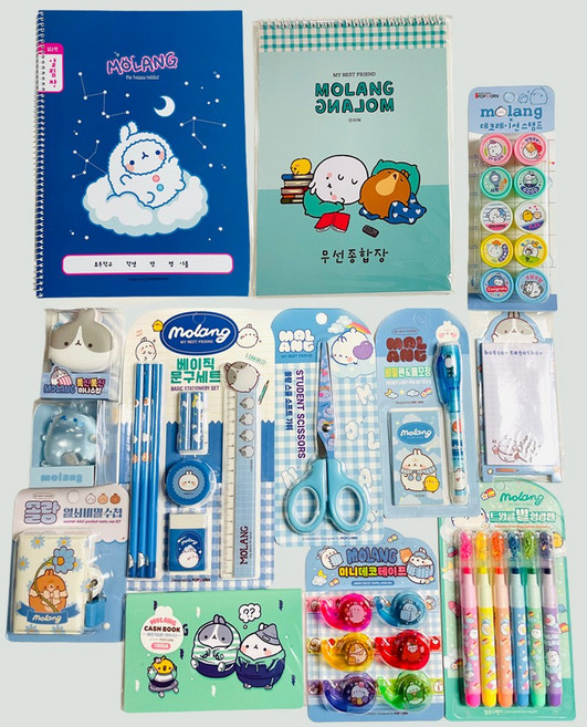 홈블리스마켓 몰랑이 문구 세트 신학기 준비물, 몰랑B 베이직세트