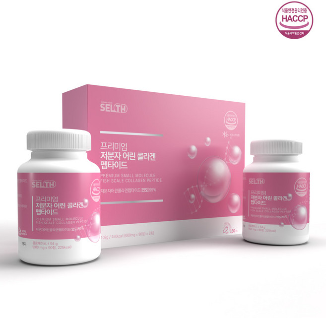 프리미엄 저분자 어린콜라겐 펩타이드 300달톤 피쉬콜라겐 먹는 어린 가루 90정 x 2병, 2개, 180정