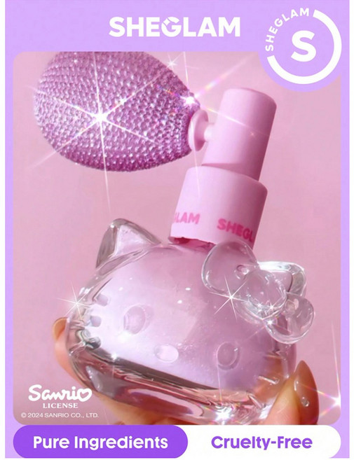 이쁘고 소장하기 좋은 헬로키티 미스트 페이스 바디 파우더 글리터, 1개