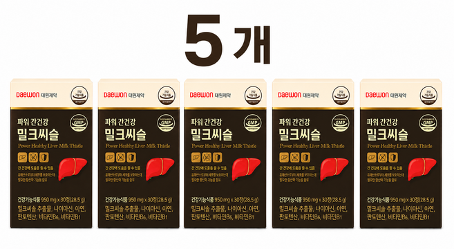파워 간건강 밀크씨슬950mg, 30정, 5개