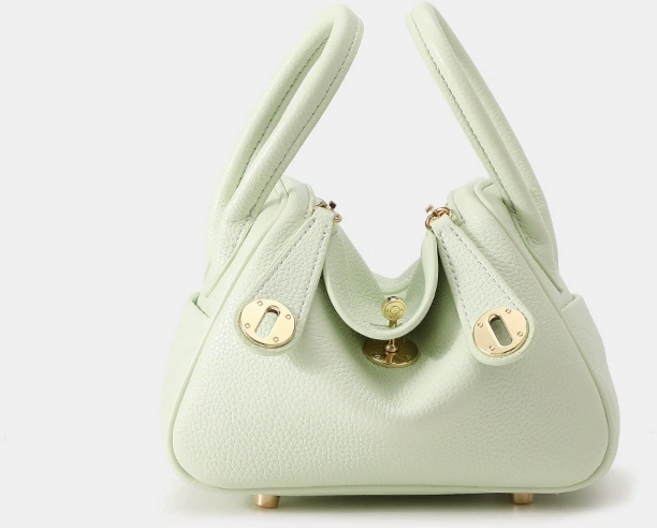 여성 배색 탑핸들 사각 토트백 컬러포인트 핸드백