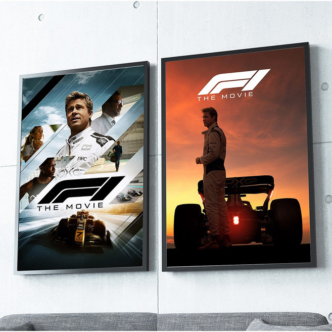 F1 더무비 영화 포스터 브로마이드 액자, 1번, 블랙 x A4 (23 x 33cm)