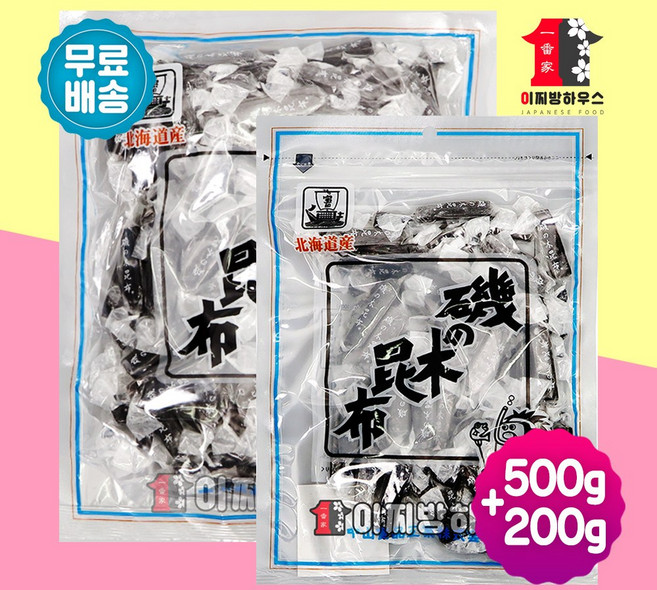 일본 다시마젤리 500g+200g 이소노키콘부 정품 다이어트간식 북해도산 일본젤리 이소노키콘부 식이섬유 어르신간식 환자영양식 할아버지간식, 700g, 1세트