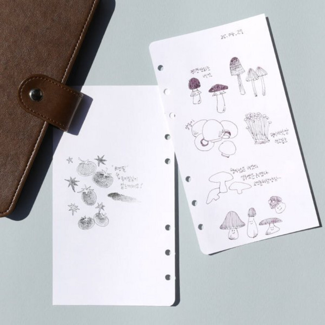 [A6] 새틴 레이어북 리필 속지 - 올드밀 무지 노트, 1개, 개당 수량