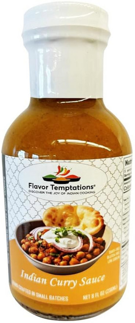 버터 치킨 마카니 인도 카레 시머 소스 바이 플레이버 유혹 | 정통 글루텐 프리 저나트륨(8 FL 오즈 유리병), Currry Sauce, 1, 237ml