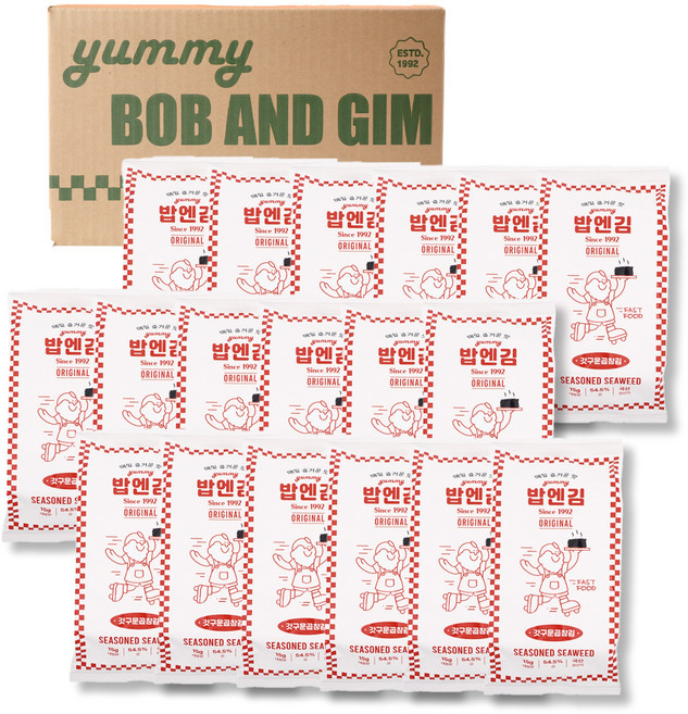 밥엔김곱창김 조미 밥할아버지 18봉 가정용, 18개, 15g