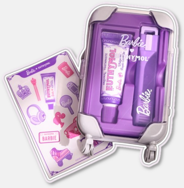 유시몰X바비 퍼플코렉터 여행용 캐리어 키트(치약 20g + 여행용 칫솔 1P), 1개