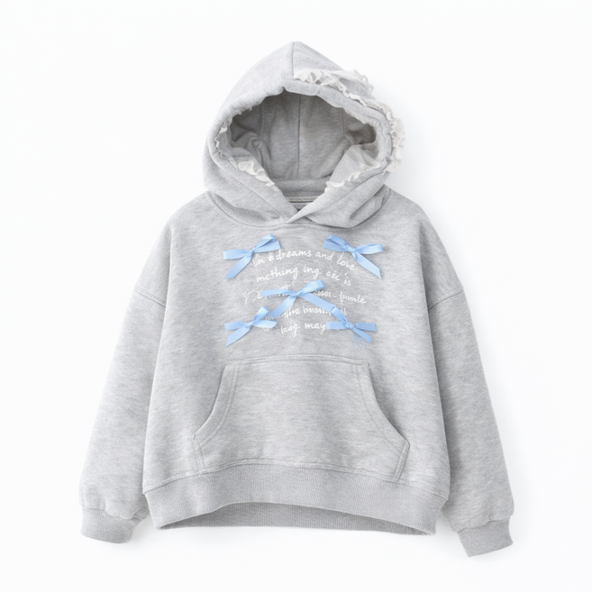 여아 리본자수 후드티 아동 유아 데일리룩 키즈 외출복