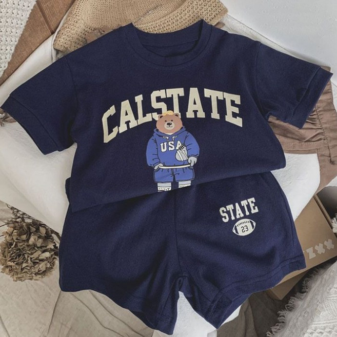 앙디 USA베어상하복 세트 OC073 (반팔티+반바지) 남아여아 아동복