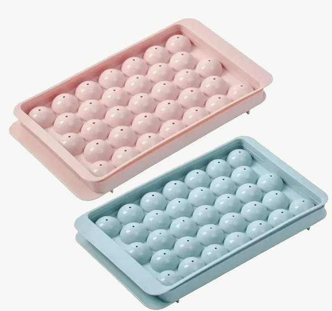 프리미엄 실리콘 아이스 큐브 트레이 1개 33칸 원형 다이아몬드 디자인 음식 등급 플라스틱 칵테일 음료, 03 Mixed-2pcs