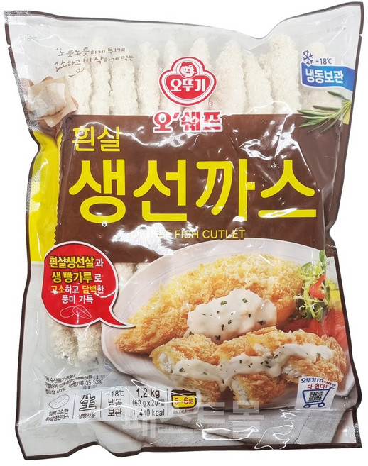 오뚜기 오쉐프 흰살생선까스, 1개, 1.2kg