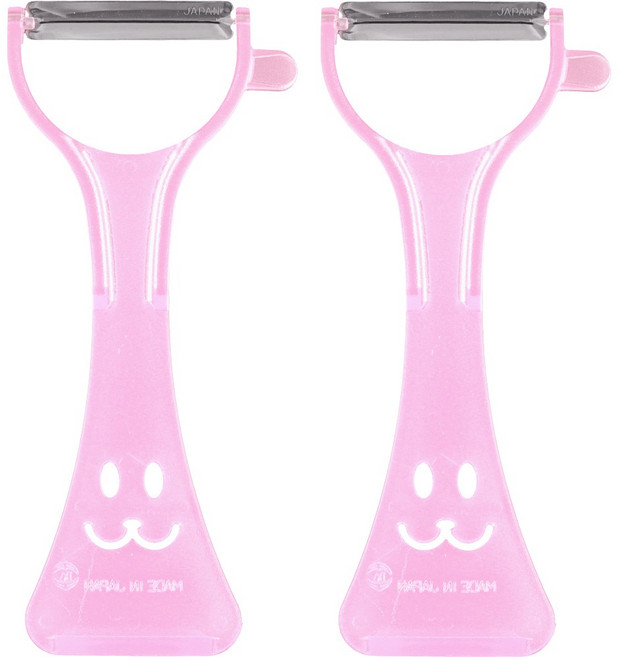 일본 에코 스마일감자칼 가볍고 손목이 편한 야채 필러, 핑크, 2개