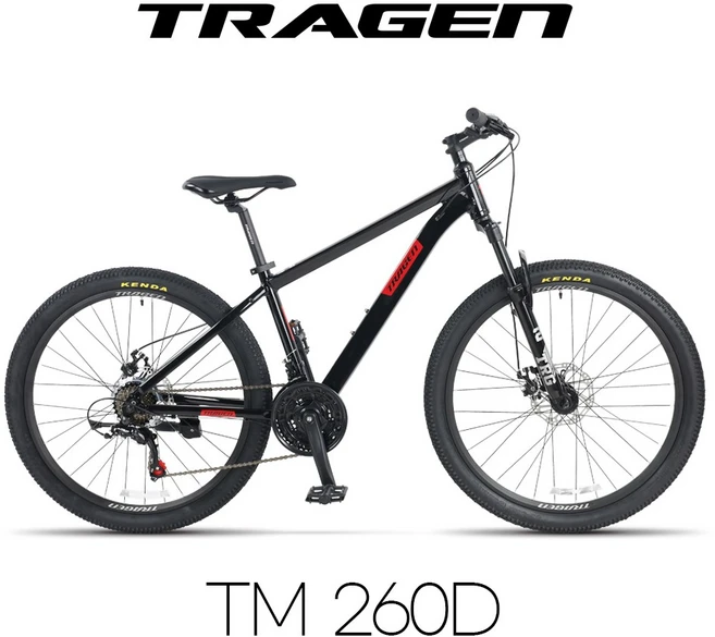 트라젠 TM260D 26인치 시마노21단 알루미늄 MTB자전거, 1개, 66cm, 블랙/미조립박스 - 쿠팡