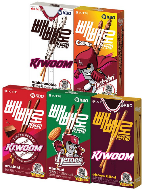 KBO X 빼빼로 5종 2개씩 혼합구성 키움 히어로즈 x10개