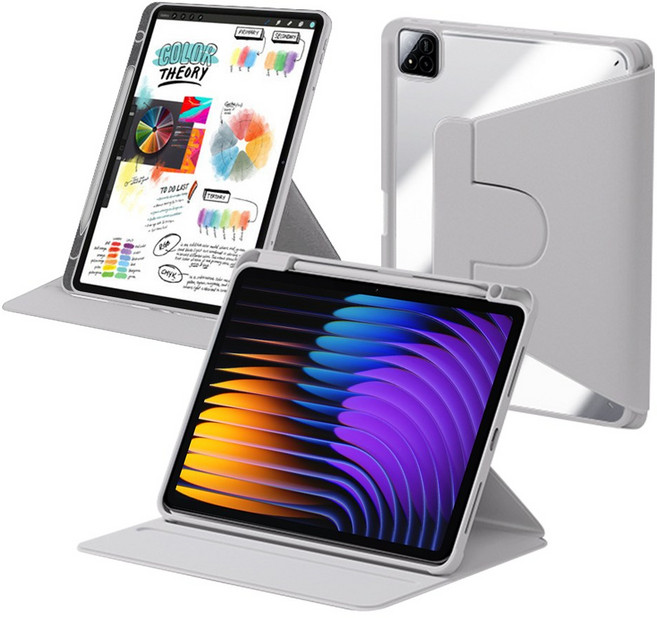 스냅케이스 미패드7 호환 케이스 회전 북커버, 그레이, 1개