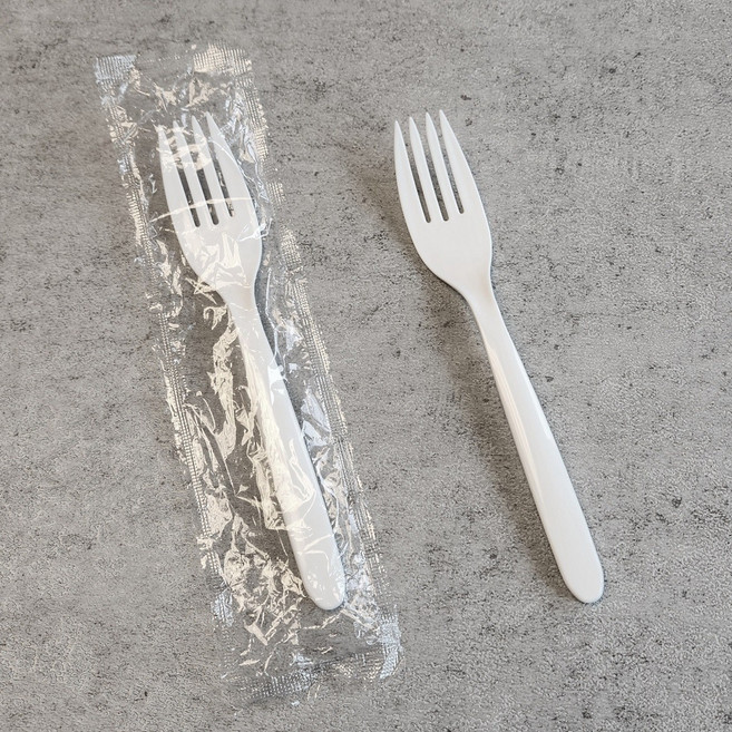쿡앤가드 일회용 포크 개별포장 화이트 (국내생산), 2개, 100개입