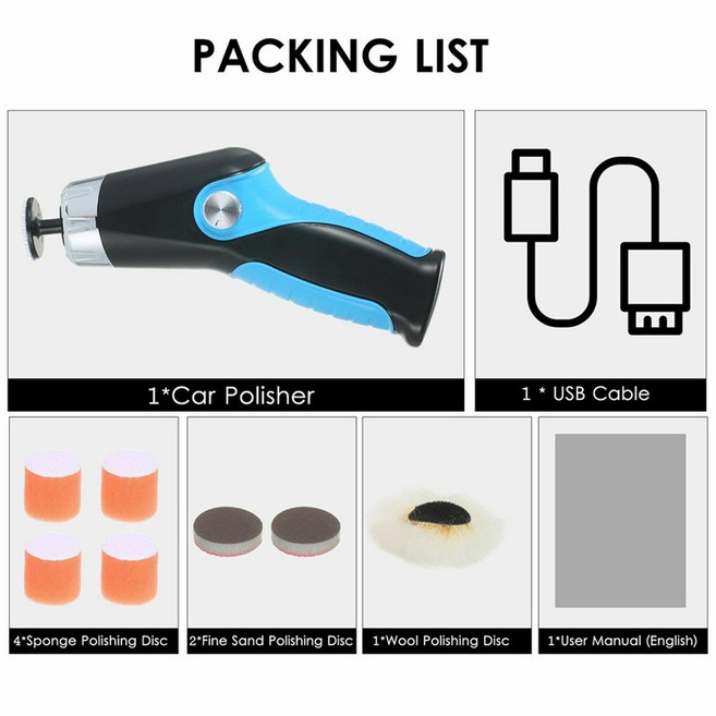 미니 기계 자동차 스크래치 충전식 왁싱 폴리 전기 수리 무선 관리 버퍼, C