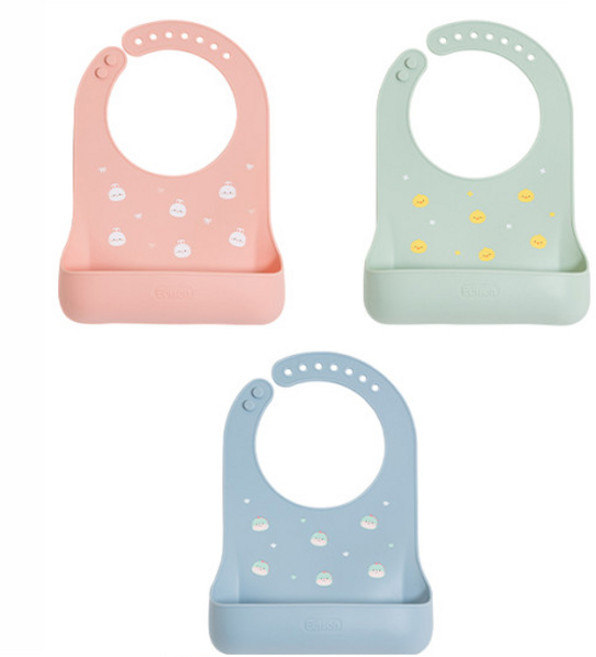 에디슨 아기턱받이 실리콘턱받이 이유식 자기주도, 1개, 1개입, 민트