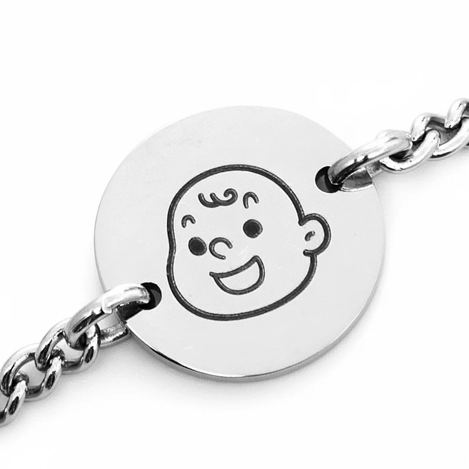 [KC인증] 킨더퍼페츠 100% 써지컬 스틸 미아방지 팔찌, 은색, 1개 - 쿠팡