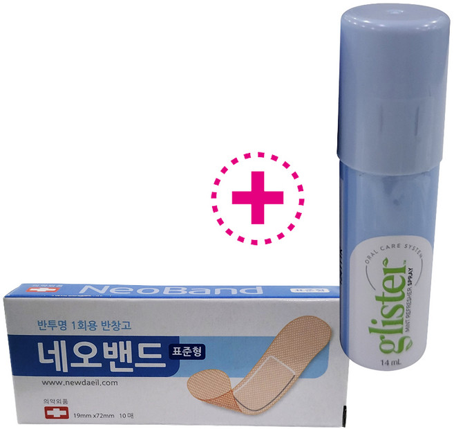 암웨이 구강스프레이 글리스터 민트 리후레셔 멘톨 1개+일회용네오밴드1갑 구강 스프레이, 1개, 14ml