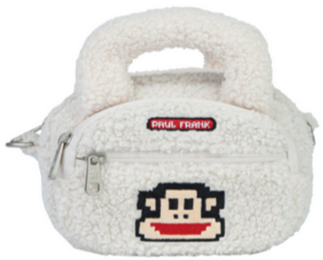 PAUL FRANK 大嘴猴 絨毛小側包, 米白