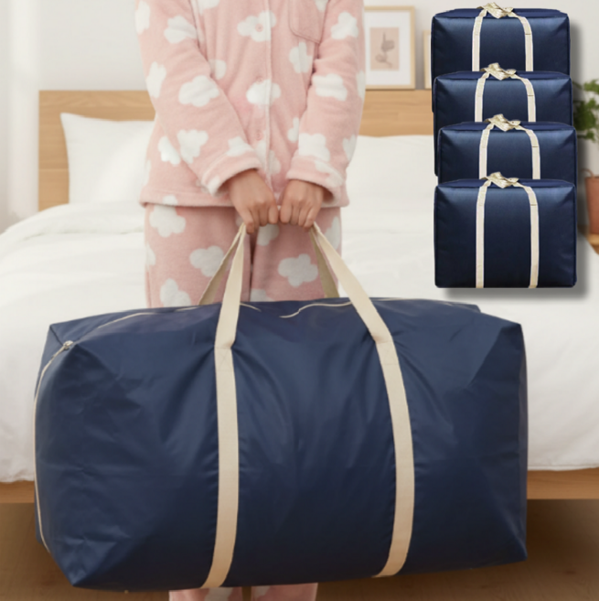 아크배라 이사박스 이사가방 특대형 이불가방 110L, 네이비, 4개