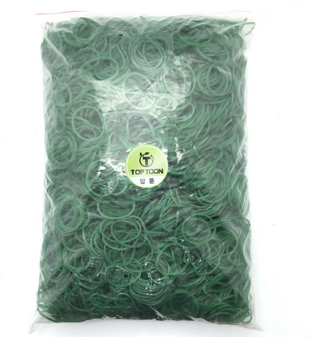 탑툰 원밴드 파마 롯드 고무줄 그린 25mm 1kg, 1개