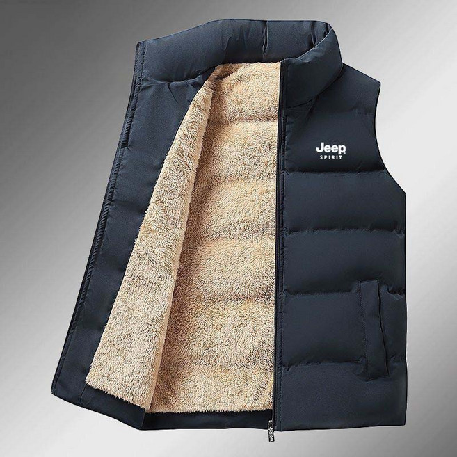 남성 패딩 면 베스트 겨울 양털자켓 두꺼운 램스울 조끼 민소매 코트