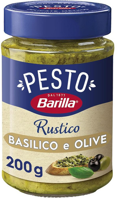 이탈리아 바릴라 Barilla Pesto Basil Olive 바질 올리브 러스틱 페스토 소스, 200g, 4개