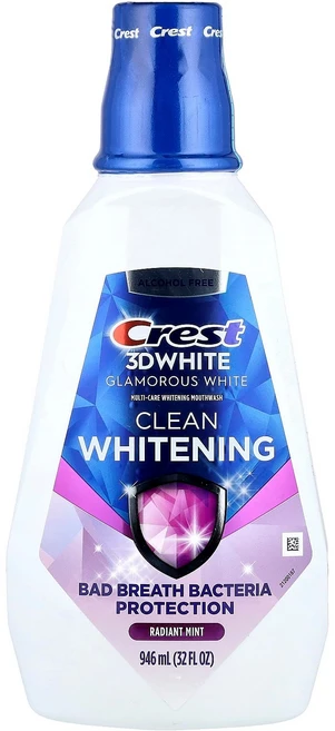 크레스트 3D 화이트 멀티케어 클린 화이트닝 구강청결세제 글래머러스 화이트 래디언트 민트향 946ml (32 fl oz) CRR-08987 - 쿠팡