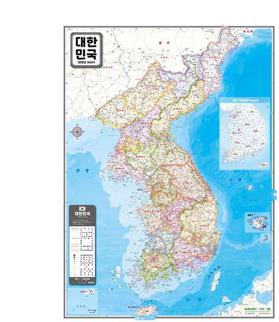 지도닷컴 대한민국 지도 양면코팅 78 x 110 cm + 세계지도, 1세트