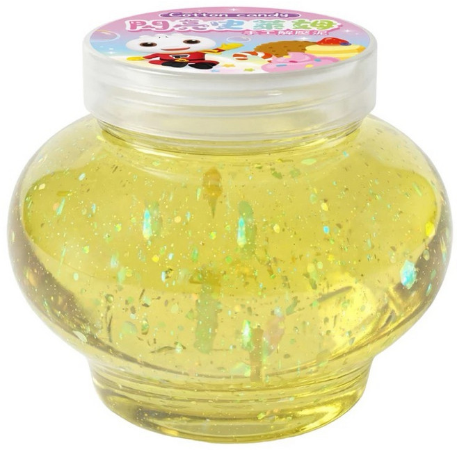 風車圖書 閃亮史萊姆 奶泡史萊姆, 1個, 閃亮史萊姆-黃色