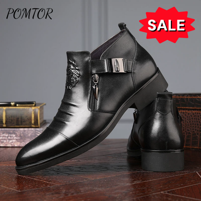 POMTOR 남성 워커부츠 사이드지퍼 논슬립 발편한 미들 부츠