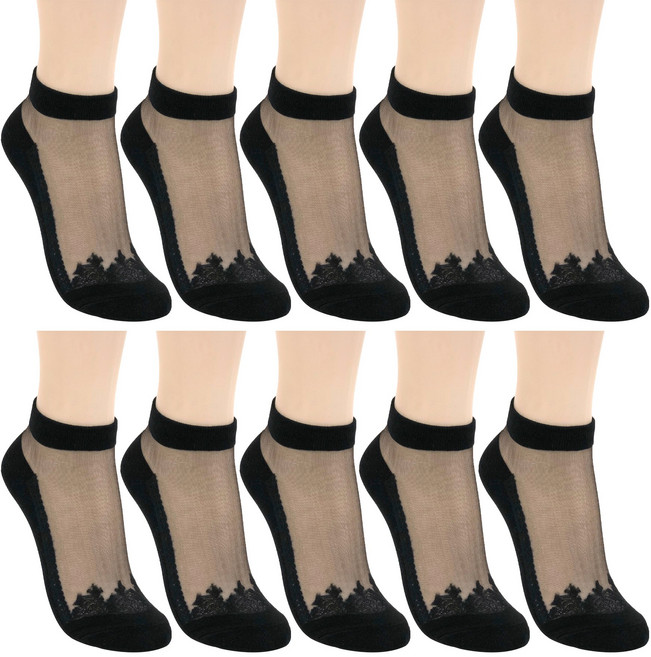 수한양말 여자 시스루 망사 양말 꽃 10켤레