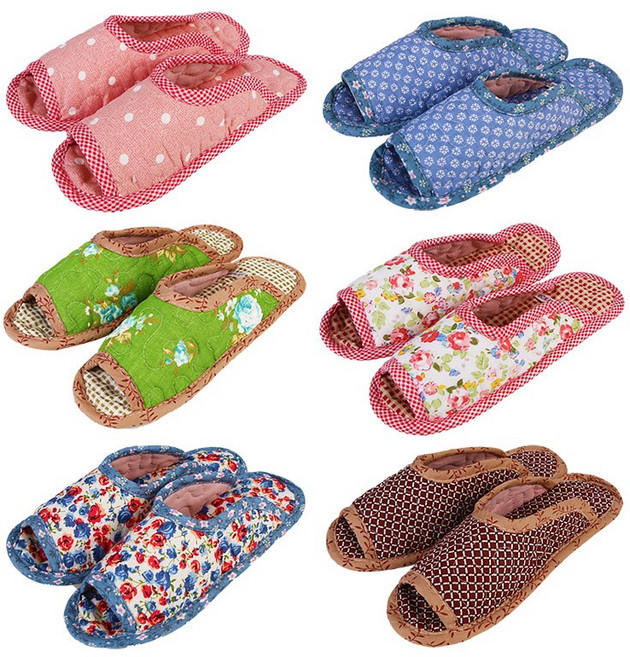 케이에스몰 퀼트 면 실내화 양발착용 6켤레, 랜덤발송, 1개