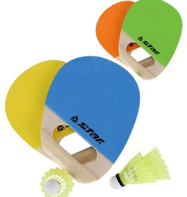 패드민턴 학교체육 셔틀콕 세트 핸들러 신체놀이교구, 1개, 옐로우+블루