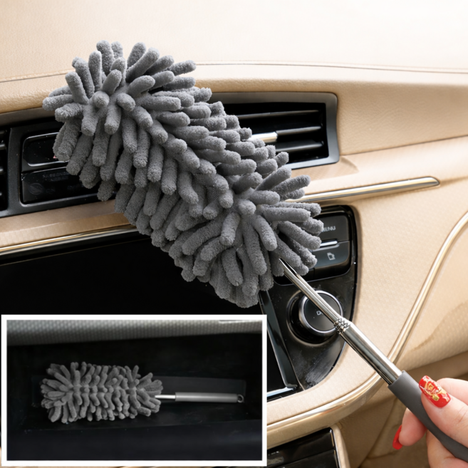 오레네 구석구석 어디든 닿는 차량용 먼지털이 (소형), 그레이(저렴이버전), 1개