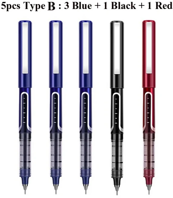델리 롤러볼 펜 0.5mm 액체 잉크 젤 빠른 건조 및 오래 지속되는 쓰기 저널링 메모용 파인 포인트, 10 5 Mix Color Type B